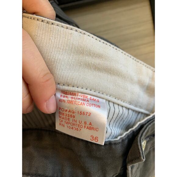 AG Adriano Goldschmied Men's Standard Issu Khaki Pant Straight Leg Black Size 36 - Picture 4 of 5